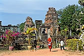 Bakong temple - ancillary tower around the base of the main pyramid.